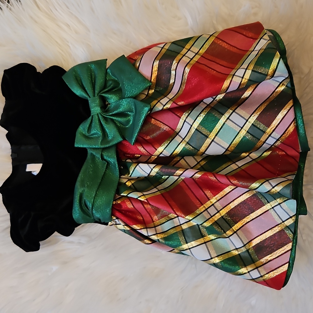 Bonnie Jean Girl's Christmas Dress - Holiday Plaid Dress